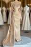 Simple Mermaid Sweetheart Satin Beading Long Prom Dresses