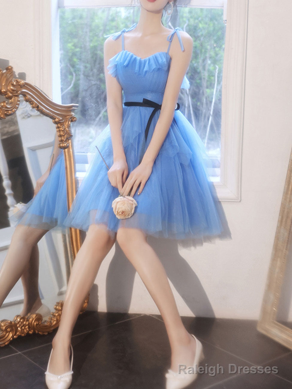 Simple Mini/Short Blue Prom Dress, Cute Blue Homecoming Dresses Secondary image