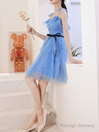 Simple Mini/Short Blue Prom Dress, Cute Blue Homecoming Dresses