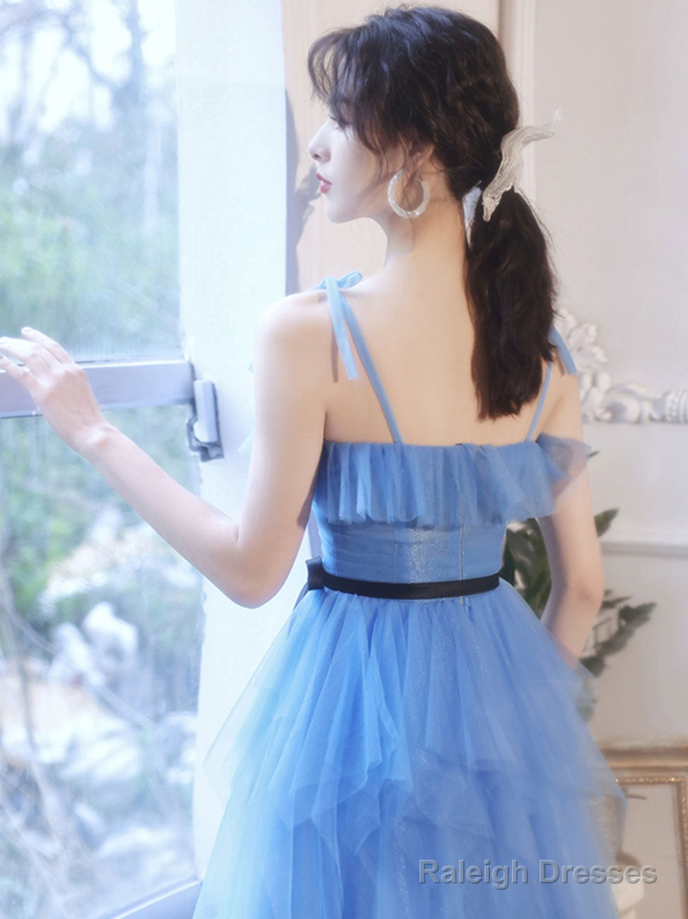 Simple Mini/Short Blue Prom Dresses Cute Blue Homecoming Dress