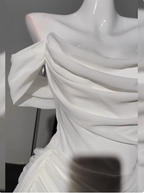Simple Off The Shoulder Pleated Chiffon White 17Th Birthday Homecoming Dress