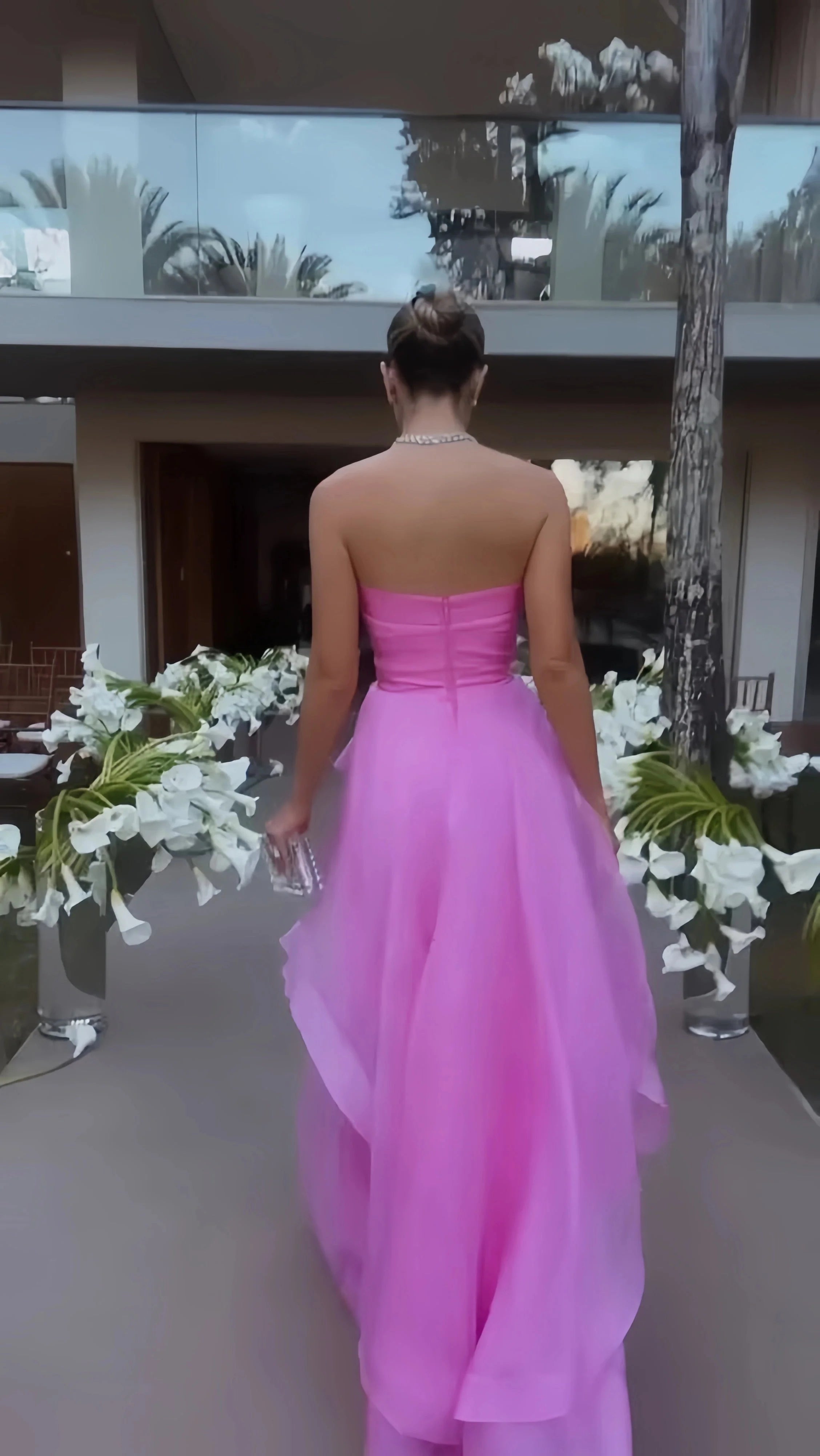 Simple Pink Prom Dress, Modest A-Line Evening Dresses