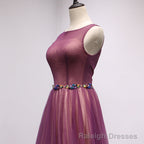 Simple Round Neck Tulle Long Prom Dress, Formal Dress