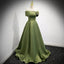 Simple Sage Green Satin Prom Dresses Sexy Evening Dress