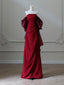 Simple Satin Burgundy Long Formal Prom Dress, Burgundy Long Prom Dress