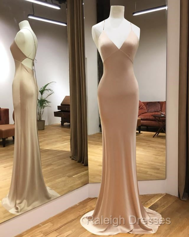 Simple Satin V-Neck Empire Mermaid Prom Dress Secondary image