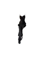 Simple Sheath Spaghetti Straps Black Satin Vacation Beach Dresses Long Birthday Dress