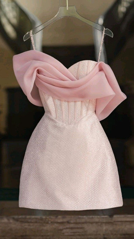 Simple Sheath Straps Pink Homecoming Dress 16Th Birthday Outfits Main image