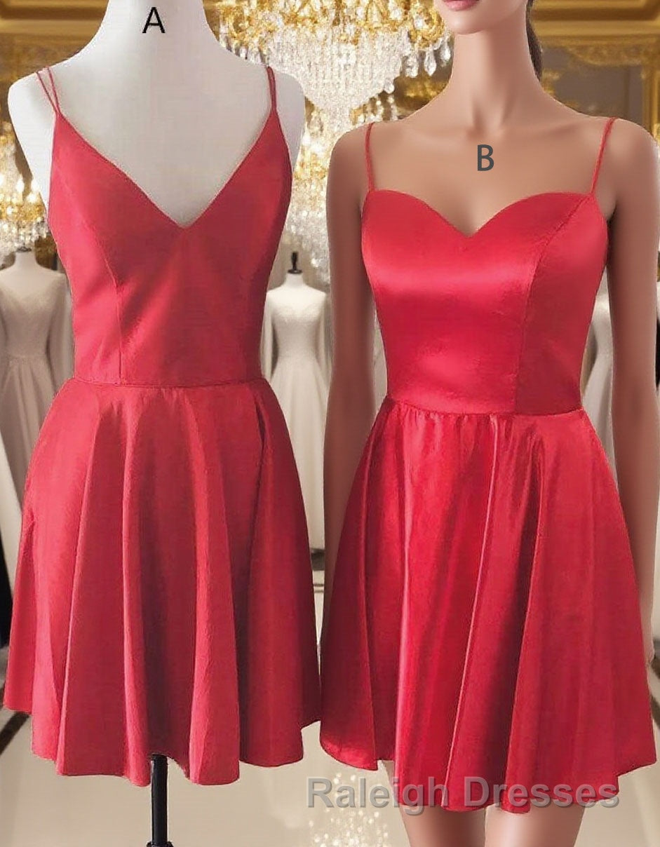 Simple Short Red Homecoming Dresses,Cocktail Dresses Classy