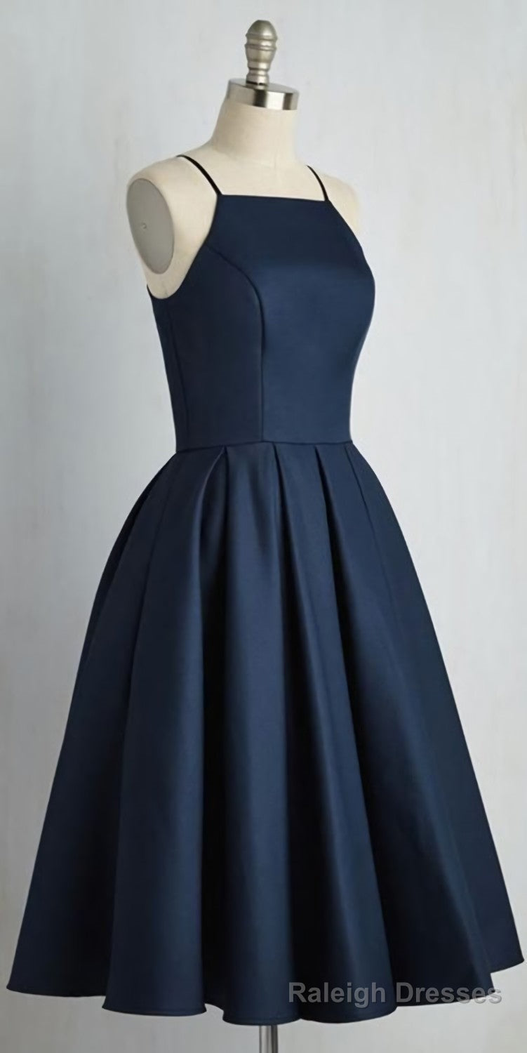 Simple Spaghetti Straps Short Homecoming Dress Cute Girls Short Cocktail Prom Dress Short School Dance Dresses Main image