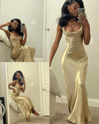 Simple Square Neck Prom Dresses Long Prom Dresses