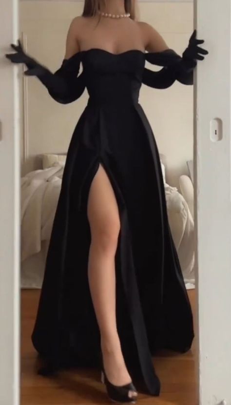 Simple Strapless Wedding Guest Dresses Black Slit Prom Dress Birthday Outfits