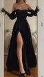 Simple Strapless Wedding Guest Dresses Black Slit Prom Dress Birthday Outfits