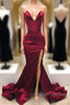 Simple Sweetheart Burgundy Evening Dress, Burgundy Prom Dress
