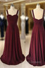 Simple Sweetheart Burgundy Long Prom Dress, Burgundy Evening Dress