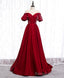 Simple Sweetheart Burgundy Satin Long Prom Dress, Burgundy Formal Graduation Dress