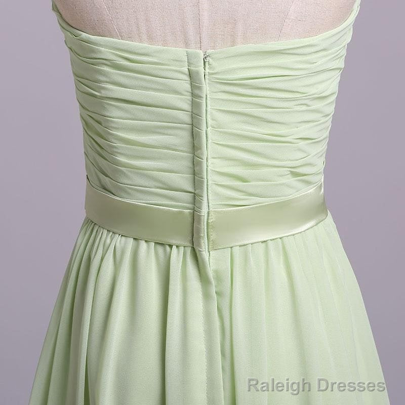 Simple Sweetheart Chiffon Prom Dresses Long Pleated Sleeveless Bridesmaid Dress