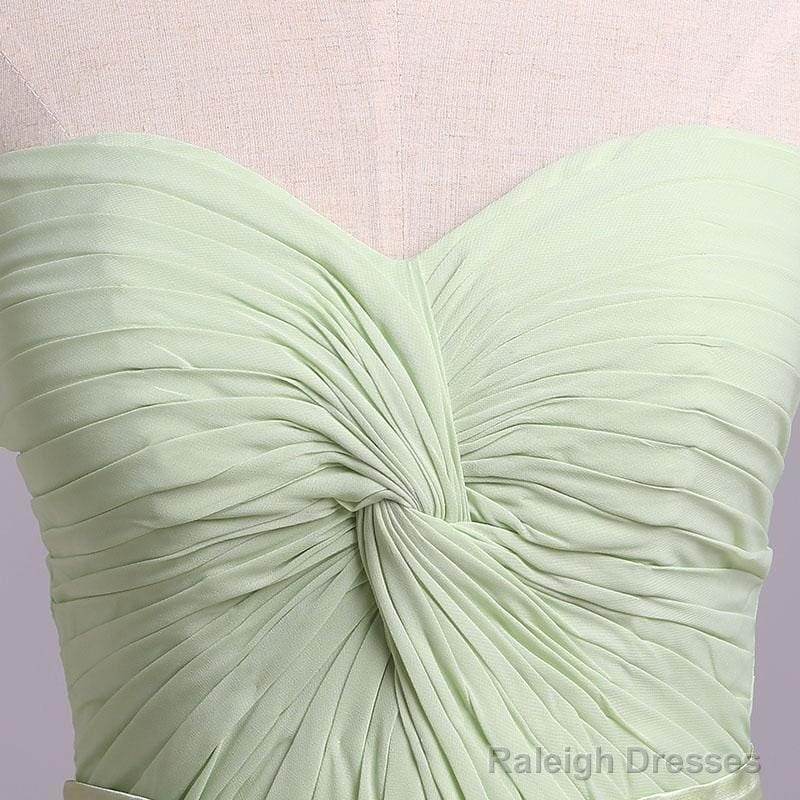 Simple Sweetheart Chiffon Prom Dresses Long Pleated Sleeveless Bridesmaid Dress