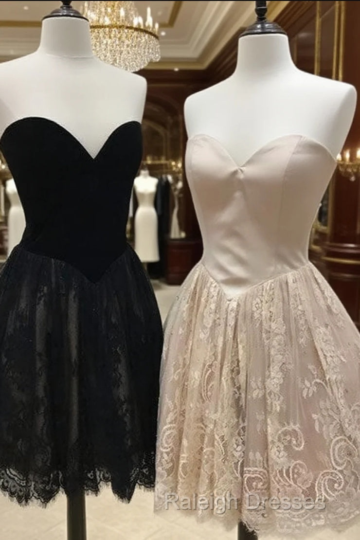 Simple Sweetheart Lace Short Prom Dresses Cute Homecoming Dresses Main image