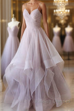 Simple sweetheart neck tulle long prom dress formal dress