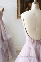 Simple sweetheart neck tulle Prom Dresses Long Prom Dresses