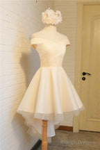 Simple Sweetheart Off Shoulder High Low Party Dress Homecoming Dress