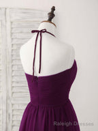 Simple Tulle A Line Purple Long Prom Dress, Bridesmaid Dress