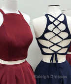 Simple two pieces short prom Dresses homecoming Dresses