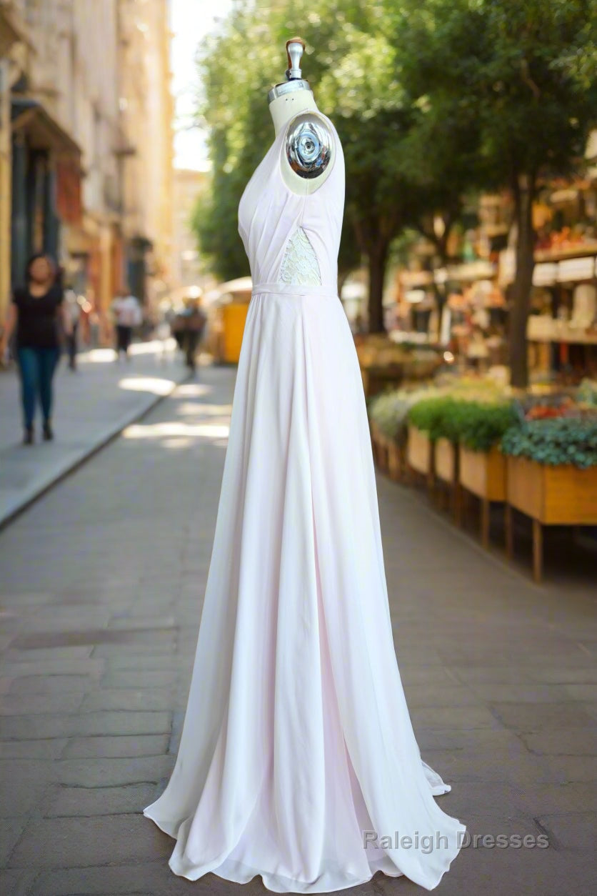 Simple V Neck Chiffon Long Bridesmaid Dresses Secondary image