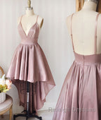 Simple v neck high low prom Dresses homecoming Dresses