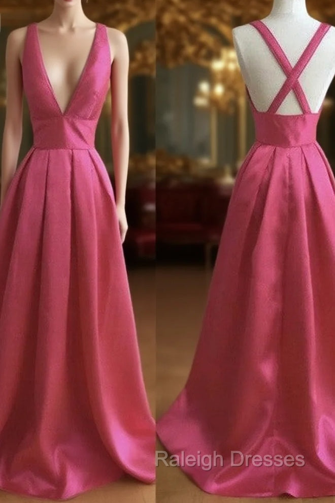 Simple V Neck Long Prom Dress, Evening Dress, Formal Dress