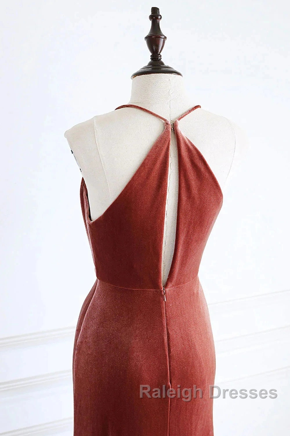 Simple V Neck Velvet Formal Dresses Mermaid Long Wedding Guest Dress