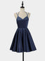 Simple V-Neckline Short Straps Halter Homecoming Dress Teen Dresses Summer Dresses