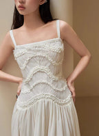 Simple A-Line Round Neck Light Apricot Lace Chiffon Prom Dresses Outfits