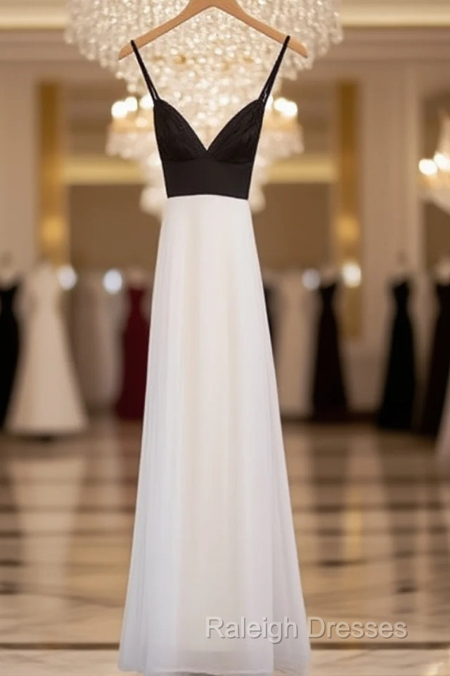 Simple White Chiffon Backless Long Prom Dress, Evening Dress Main image