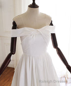 Simple White Off Shoulder Long Prom Dress White Prom Dress