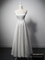 Simple White Satin Straps Ankle Length Wedding Dress