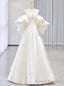 Simple White Satin Sweetheart Wedding Dress