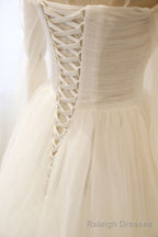 Simple white tulle long prom dress white tulle bridesmaid dress