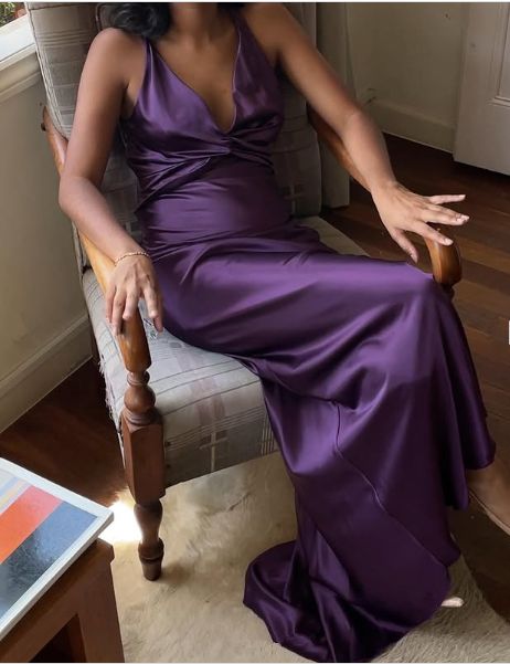 Simple Yellow A-Line Prom Dresses Long For Prom&Guest-V Neck Satin Beautiful Backless Prom Dresses