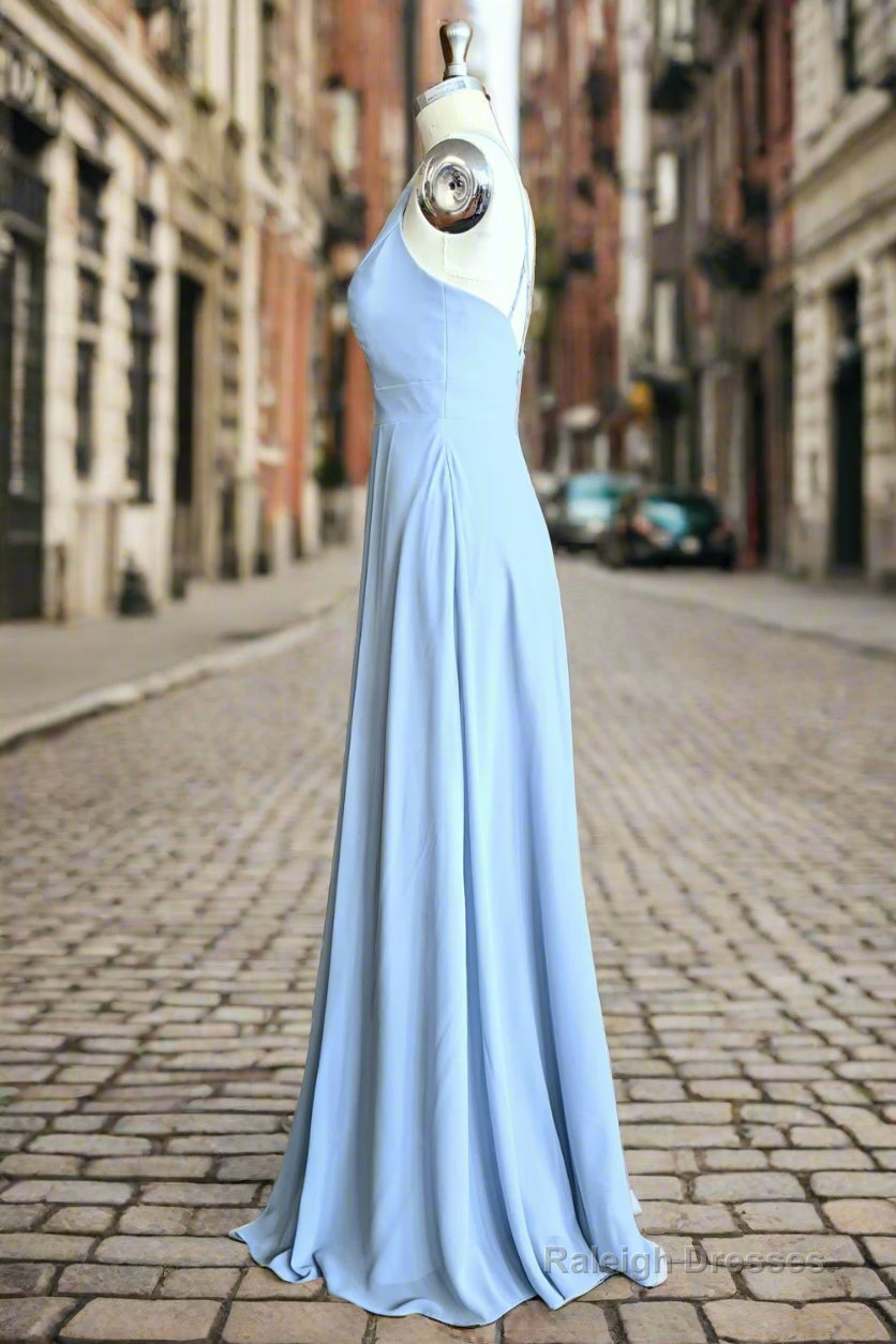 Sky Blue Chiffon Long Bridesmaid Dress Secondary image