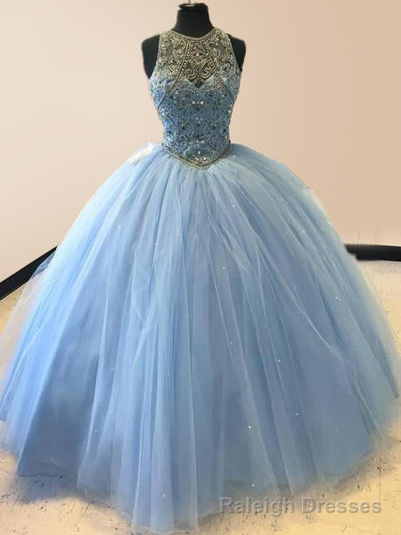 Sky Blue Quinceanera Dress Beaded Junior Prom Dress Main image