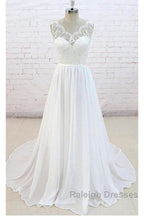 Sleeveless Long Chiffon Wedding Dress With Lace