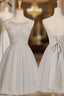 Sleeveless Scoop Neck Knee-Length A-Line/Princess Tulle Bridesmaid Dress With Beaded