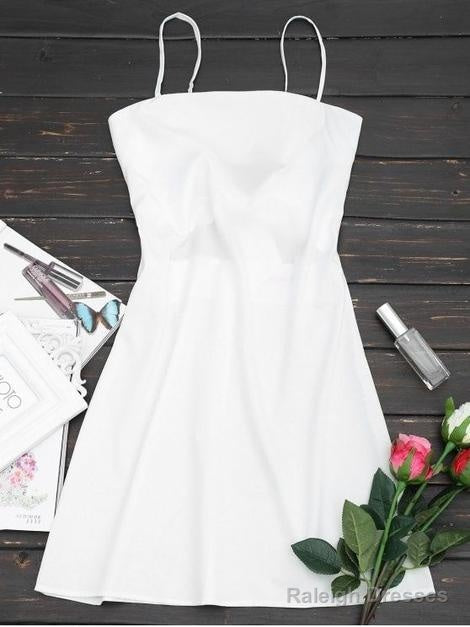 Sleeveless Spaghetti Mini A-Line Short Homecoming Dresses Main image