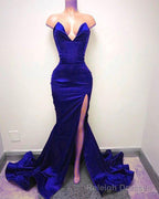 Sleeveless Sweetheart Front-Split Chic Sweep-Train Prom Prom Gown