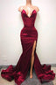 Sleeveless Sweetheart Front-Split Chic Sweep-Train Prom Prom Gown