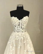 Sleeveless Tulle Wedding Dress Appliques