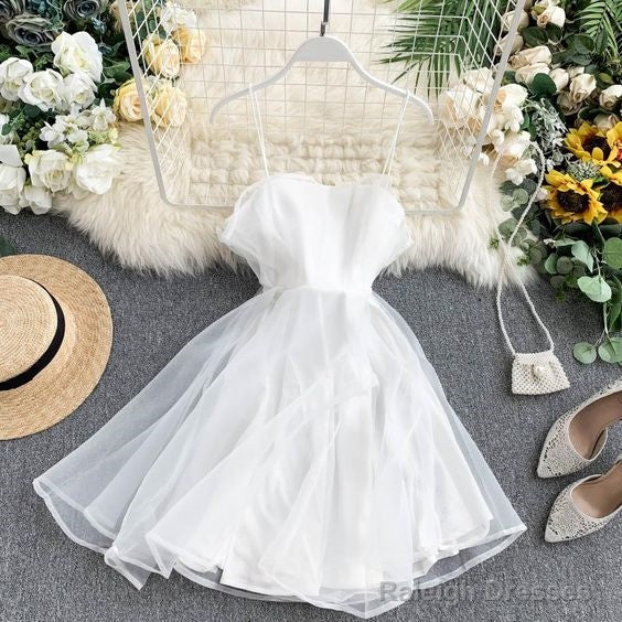 Spaghetti Strap A-Line Summer Dress Homecoming Dresses