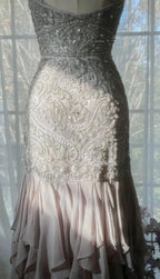 Elegant Purple Spaghetti Strap Appliques Bodycon Open Back Prom Dress Chiffon Sequin Long Prom Dress